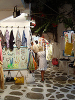 The shops in Mykonos range from tourist trinkets to high-end fashion.