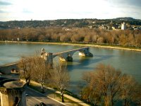 Le Pont d'Avignon with the Tour Philippe-de-Bel on the opposite bank.