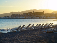 Sipping a cold glass of wine and watching the sun set over Cannes was a highlight.