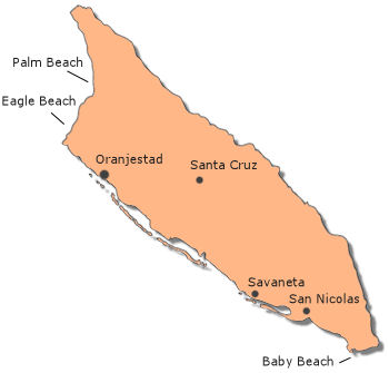 Map of Aruba.