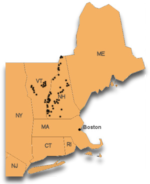 Covered Bridges of New England Map