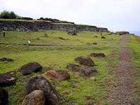 Stone huts at Orongo.